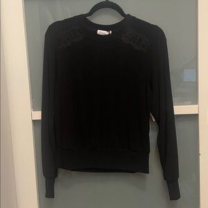Michaels Stars Black Esther Pullover with Lace Trim, Sweater Top, XS, NWT